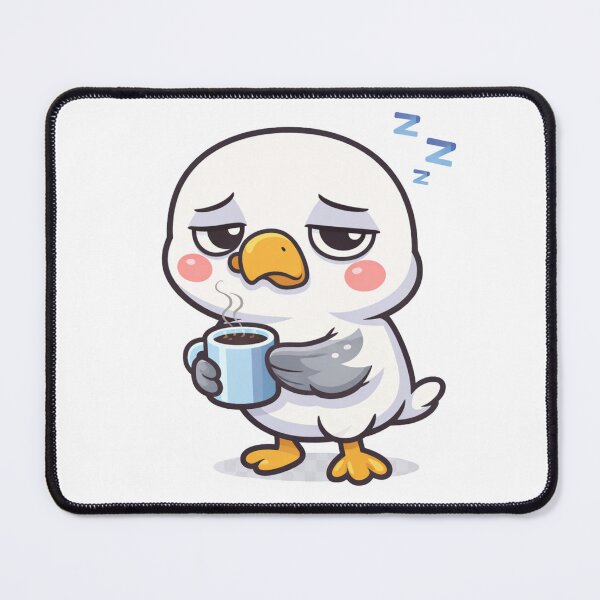 Item preview, Sleepy seagull with coffee – Funny morning grouch coastal humor designed and sold by Fies-und-Fein.