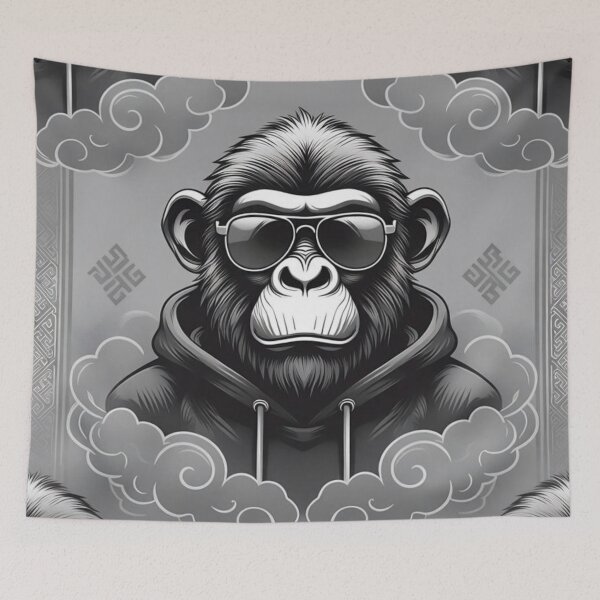 Item preview, Cool Mongolian Ape Streetwear Pattern designed and sold by ChinzorigBAY.