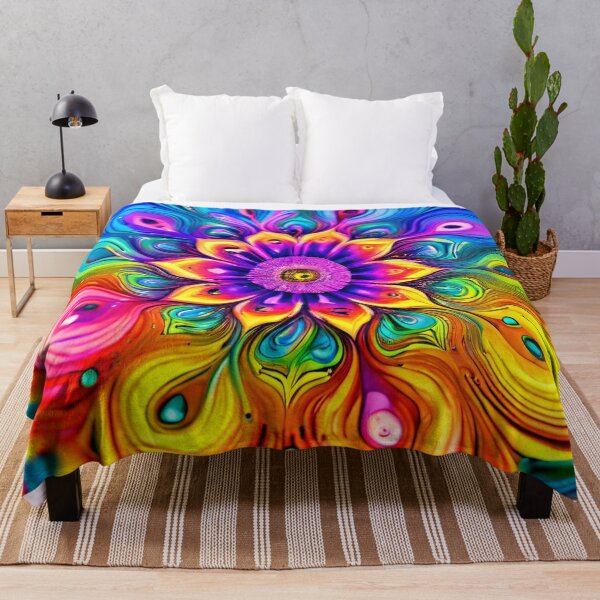 Item preview, Colorful, abstract psychedelic floral illustration designed and sold by Mianku | Für das Leben.