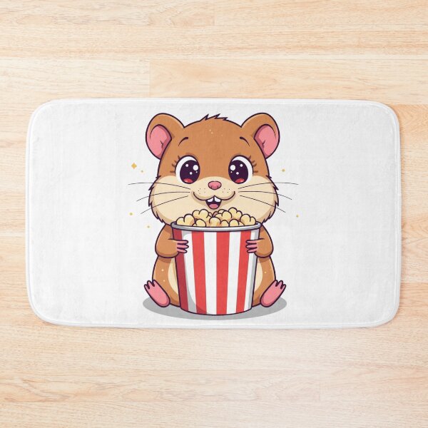 Item preview, Adorable Kawaii Hamster Eating Popcorn | Movie Night Snack designed and sold by SlomianyPisarz.