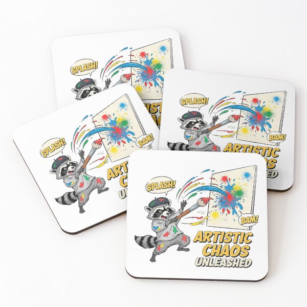 Item preview, Comic Book Style Raccoon Artist Unleashing Artistic Chaos designed and sold by SholoStudio.