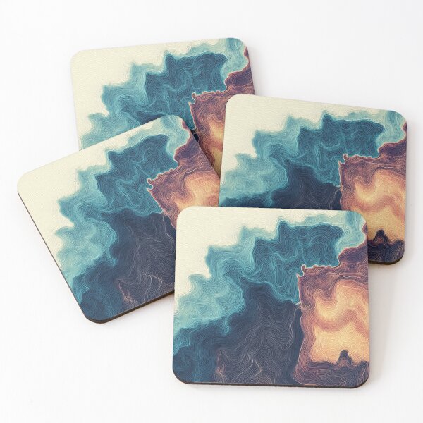 Item preview, Topographic Flow in Teal and Ember designed and sold by Art of Ngu.