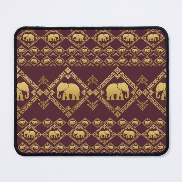 Item preview, Ethnic style pattern- Golden elephants on brown designed and sold by Sukjai@Design.