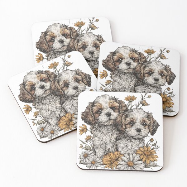 Item preview, Puppies Vintage Animals Collection designed and sold by EnjoyFunGifts.