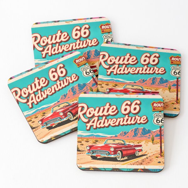 Item preview, Route 66 vintage travel poster designed and sold by Koalangel.