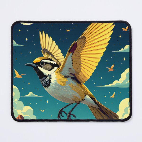 Item preview, Night Flight Bird Desert Moonscape Art designed and sold by AnimalAirtistry.