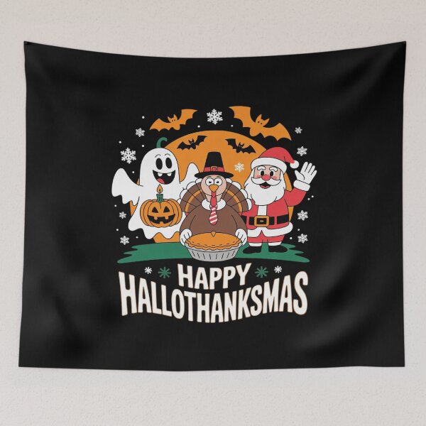 Item preview, Happy Hallothanksmas Ghost Turkey Pumpkin Christmas Santa  designed and sold by RuthGAArt.
