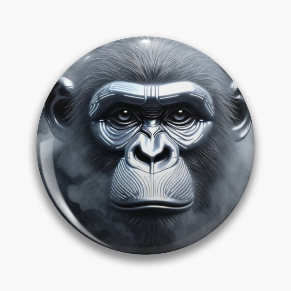 Item preview, Cybernetic Chrome Ape Seamless Pattern designed and sold by ChinzorigBAY.