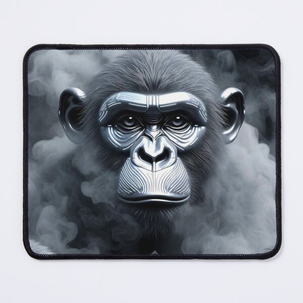 Item preview, Cybernetic Chrome Ape Seamless Pattern designed and sold by ChinzorigBAY.