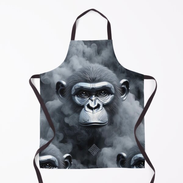 Item preview, Cybernetic Chrome Ape Seamless Pattern designed and sold by ChinzorigBAY.