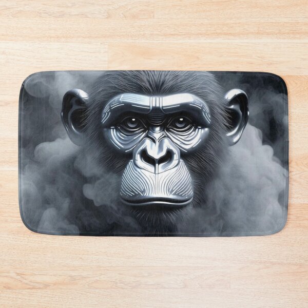 Item preview, Cybernetic Chrome Ape Seamless Pattern designed and sold by ChinzorigBAY.