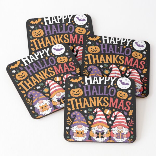 Item preview, HAPPY HALLOTHANKSMAS GNOME Halloween Thanksgiving Christmas  designed and sold by RuthGAArt.