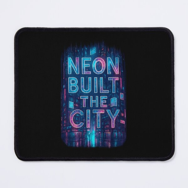 Item preview, Neon Built the City - Cyberpunk Rain Street Typography designed and sold by MKreative Studio.