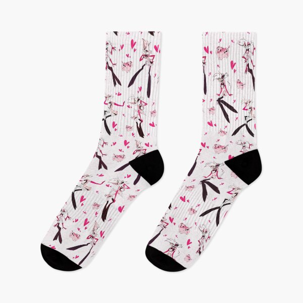 Item preview, Hazbin Hotel's Angel Dust & Fat Nuggets w/ Hearts & Spider Webs White Background designed and sold by Playful Patternz.
