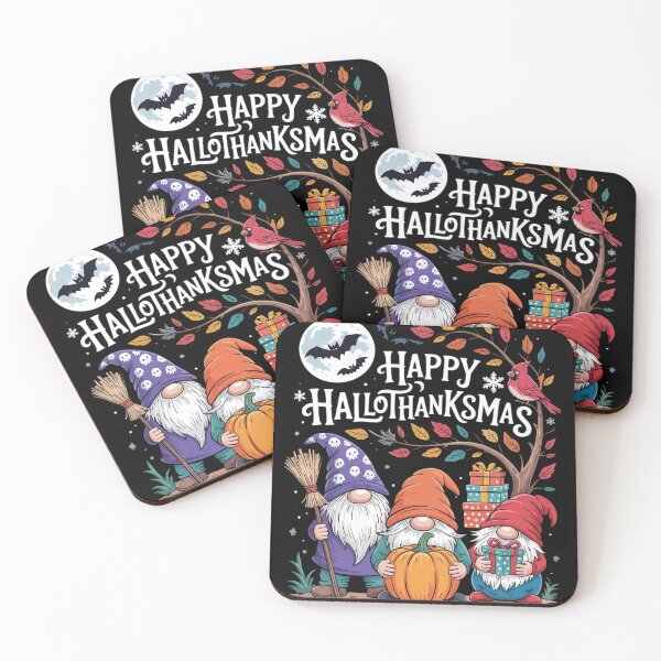 Item preview, Halloween Thanksgiving Christmas Happy HalloThanksMas Gnomes3  designed and sold by RoyTill0Art.