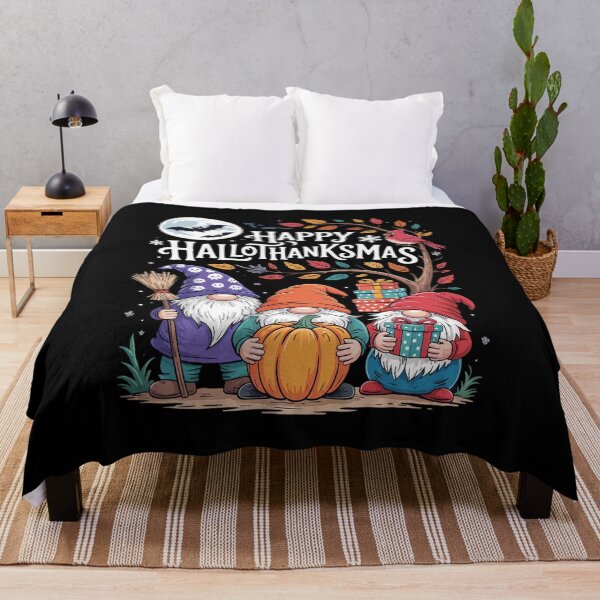 Item preview, Halloween Thanksgiving Christmas Happy HalloThanksMas Gnomes3 designed and sold by RoyTill0Art.