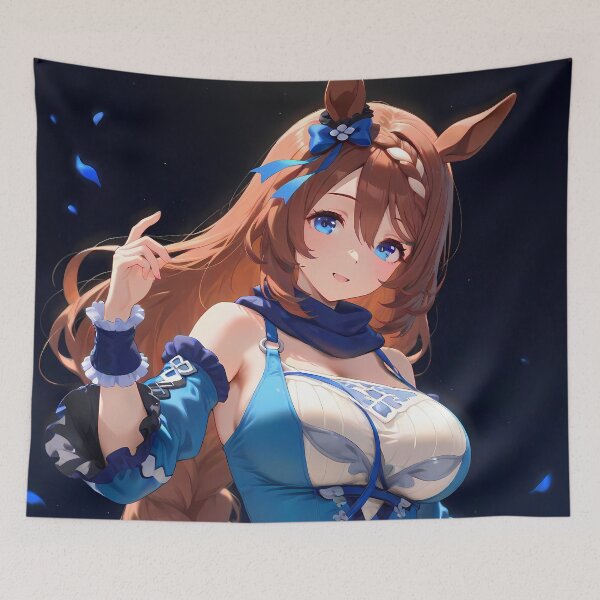 Item preview, Super Creek Fantasy Blue Outfit Uma Musume Pretty Derby Anime Girl Waifu designed and sold by thedarvills.