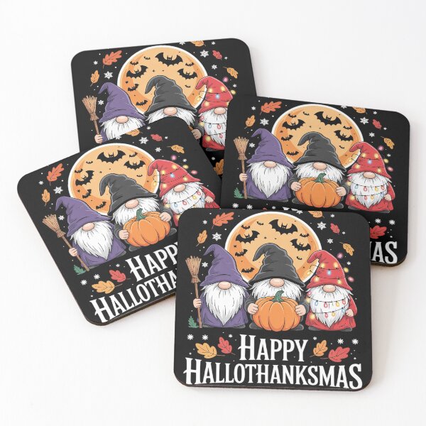 Item preview, Halloween Thanksgiving Christmas Happy HalloThanksMas Gnomes4  designed and sold by RoyTill0Art.