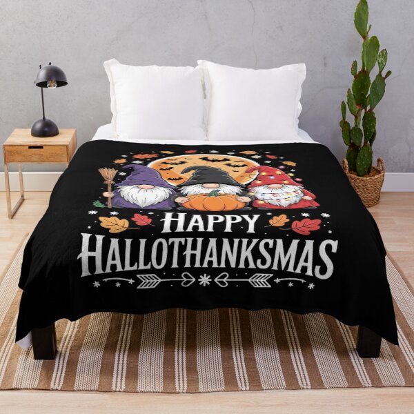 Item preview, Halloween Thanksgiving Christmas Happy HalloThanksMas Gnomes4 designed and sold by RoyTill0Art.