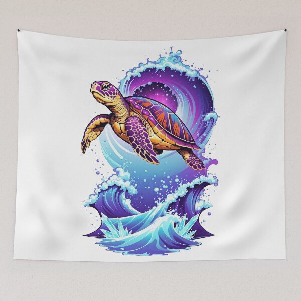 Item preview,  Cosmic Surfing Sea Turtle Riding Purple Galaxy Wave designed and sold by zoughlal.
