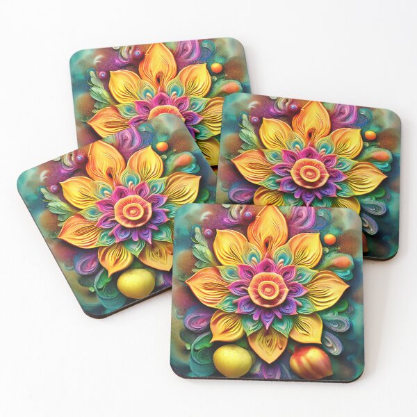 Item preview, A colorful display of blossoms with fruits and swirls designed and sold by Mianku | Für das Leben.