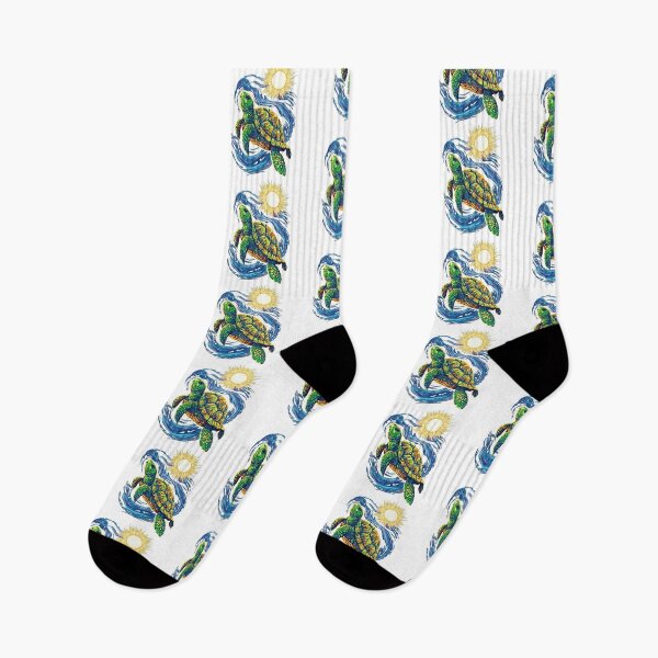 Item preview,  Vibrant Golden Turtle Swimming Through Flowing Blue Ocean Waves designed and sold by zoughlal.