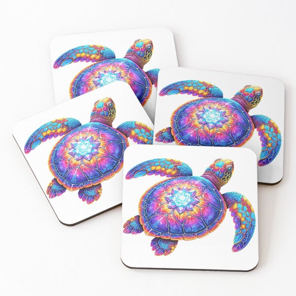 Item preview,  Vibrant Rainbow Mandala Lotus Sea Turtle with Sacred Geometry Shell designed and sold by zoughlal.