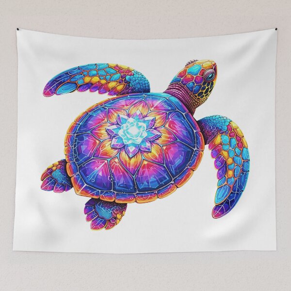 Item preview,  Vibrant Rainbow Mandala Lotus Sea Turtle with Sacred Geometry Shell designed and sold by zoughlal.