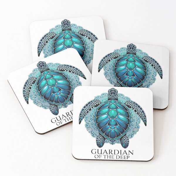 Item preview,  Guardian of the Deep Turquoise Sea Turtle with Ornate Mandala Patterns designed and sold by zoughlal.