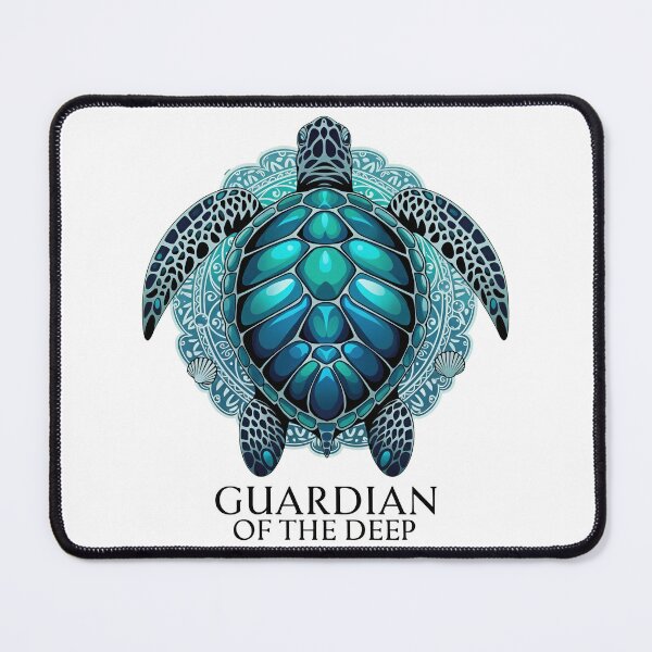 Item preview, Guardian of the Deep Turquoise Sea Turtle with Ornate Mandala Patterns designed and sold by zoughlal.