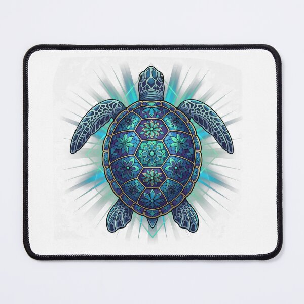 Item preview,  Radiant Blue Purple Mandala Turtle with Geometric Floral Shell Pattern designed and sold by zoughlal.