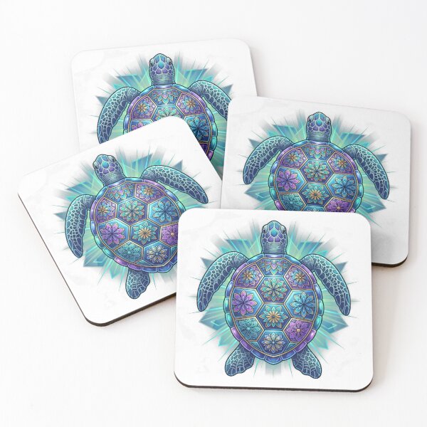 Item preview,  Colorful Mandala Sea Turtle with Rainbow Flower Patterns in Every Shell Segment designed and sold by zoughlal.