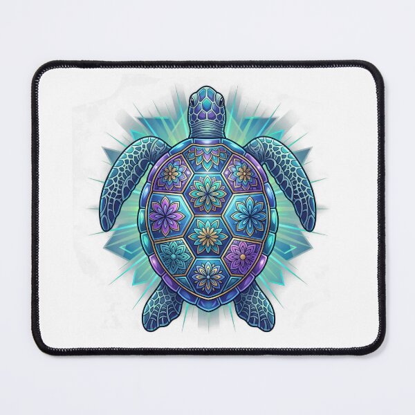 Item preview, Colorful Mandala Sea Turtle with Rainbow Flower Patterns in Every Shell Segment designed and sold by zoughlal.