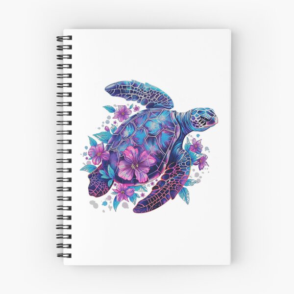 Item preview,  Galaxy Shell Sea Turtle with Purple Cosmic Flowers and Blue Flippers designed and sold by zoughlal.