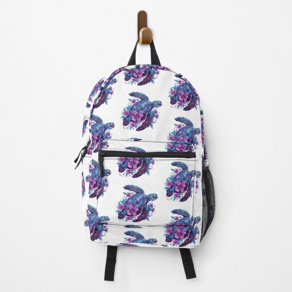 Item preview,  Galaxy Shell Sea Turtle with Purple Cosmic Flowers and Blue Flippers designed and sold by zoughlal.