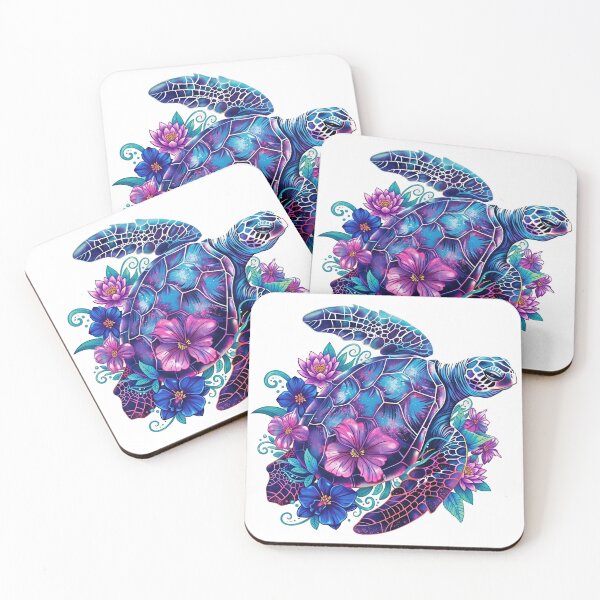 Item preview,  Cosmic Floral Sea Turtle Style with Purple Galaxy Shell designed and sold by zoughlal.