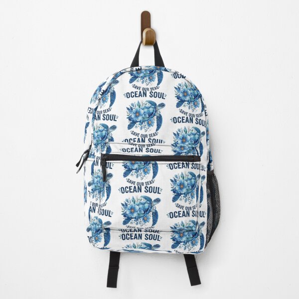 Item preview,  Ocean Soul Save Our Seas Blue Floral Conservation Turtle designed and sold by zoughlal.
