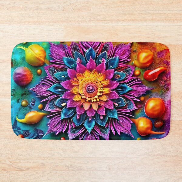 Item preview, Colorful flower center surrounded by fruit designed and sold by Mianku | Für das Leben.