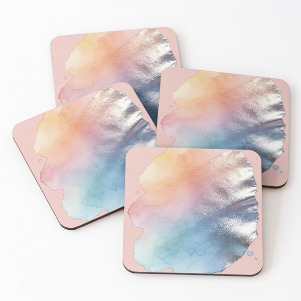 Item preview, Ethereal Abstract Watercolor Splash with Metallic Silver Foil Texture Art designed and sold by Cherrydora.