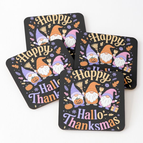 Item preview, Happy HalloThanksMas Gnomes Halloween Thanksgiving Christmas 3  designed and sold by RuthGAArt.