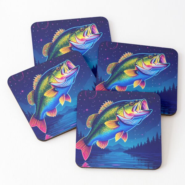 Item preview, Cosmic Neon Bass Fishing Art designed and sold by AnimalAirtistry.