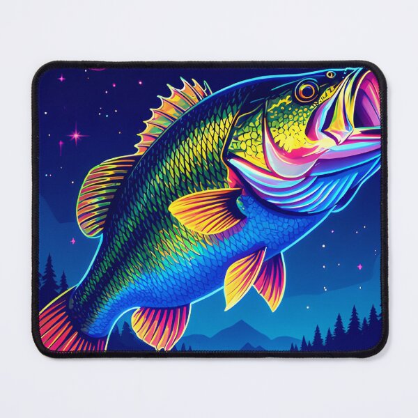 Item preview, Cosmic Neon Bass Fishing Art designed and sold by AnimalAirtistry.