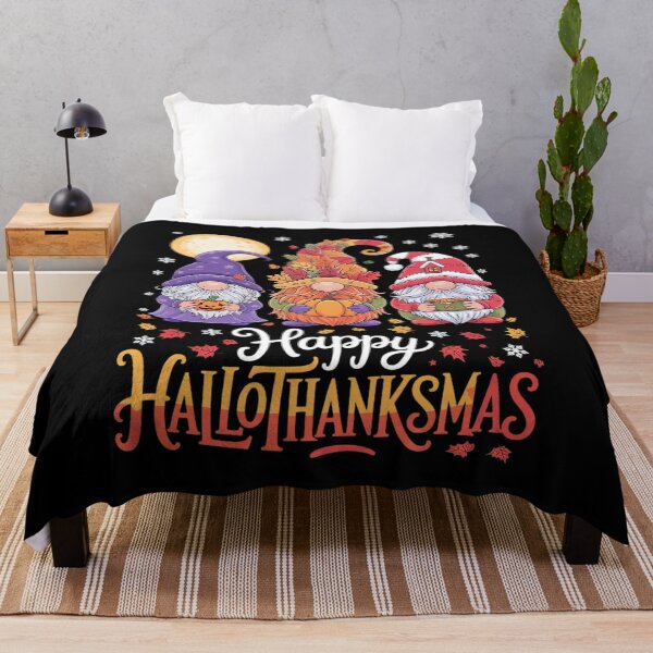 Item preview, Halloween Thanksgiving Christmas Happy HalloThanksMas Gnomes9 designed and sold by RoyTill0Art.