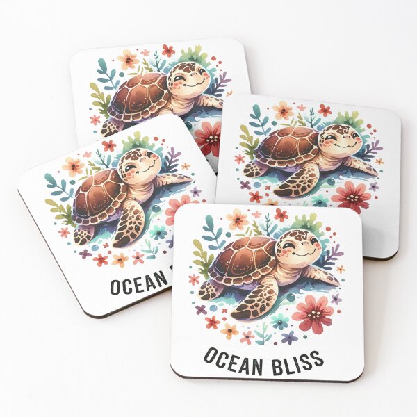 Item preview,  Ocean Bliss Happy Smiling Turtle Surrounded by Wildflowers designed and sold by zoughlal.