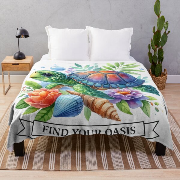Item preview, Find Your Oasis Tropical Turtle with Gradient Shell and Exotic Flowers designed and sold by zoughlal.