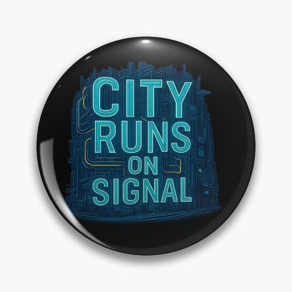 Item preview, City Runs on Signal - Cyberpunk Neon Typography designed and sold by MKreative Studio.