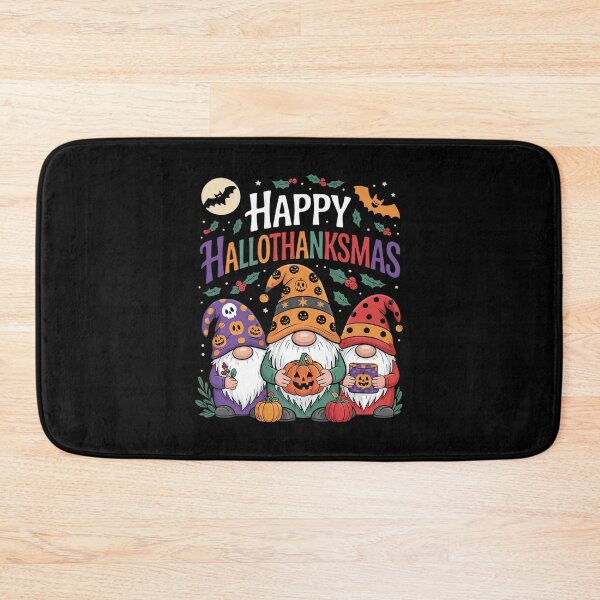 Item preview, Happy HalloThanksMas Gnomes Halloween Thanksgiving Christmas designed and sold by RuthGAArt.