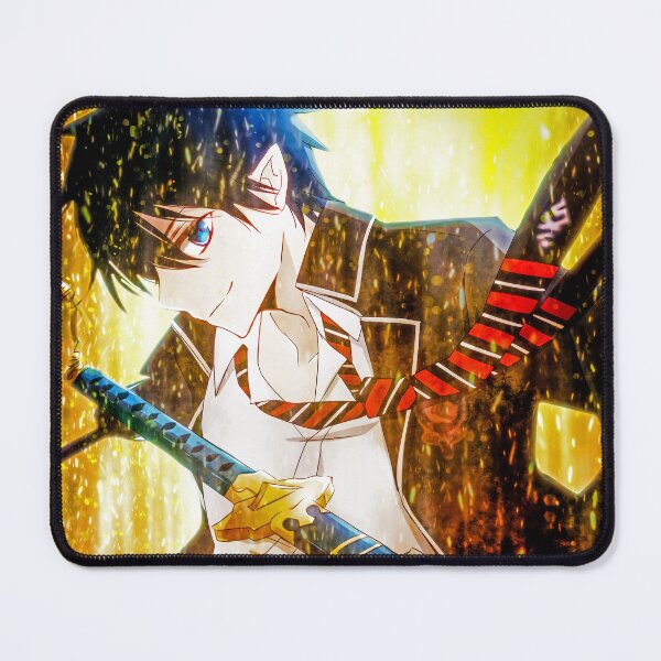 Item preview, Rin Okumura Blue Exorcist Anime Demon Blue Flame Golden Aura Action Scene designed and sold by Tokyonomad.
