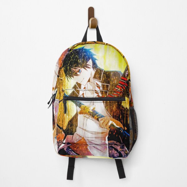 Item preview, Rin Okumura Blue Exorcist Anime Demon Blue Flame Golden Aura Action Scene designed and sold by Tokyonomad.