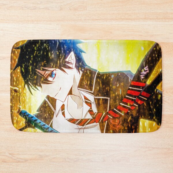 Item preview, Rin Okumura Blue Exorcist Anime Demon Blue Flame Golden Aura Action Scene designed and sold by Tokyonomad.